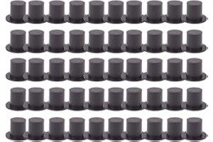 TODDMOMY 100 Stück Mini Zylinder Kunststoff Hüte Dekorative Weihnachtspuppe Spielzeug Hut Weihnachtskuchen Handwerk Dekoration Kleinen Clown Hut für Multi DIY Projekte Schwarz