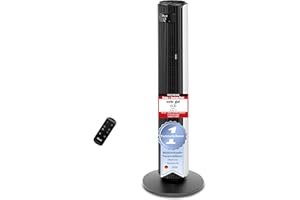 ‎LEVOIT Levoit - DC Motor großer Turmventilator - sehr leise Ventilator - Fan mit Fernbedienung Kühlung - 90° Oszillierender Tower Fan - 7,9m/s Geschwindigkeit - Standventilator 4 Modi/12 Stufen/12 Std Timer
