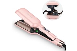 ‎PARWIN PRO BEAUTY 2 Fässer Meerjungfrau Welleneisen für haare - 32MM Lockenstab Große Locken - 4 Einstellbarer Temperatur - Wellenstyler Sofortiges Wellen - Rosa