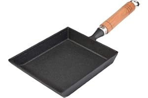 Solomi Omelette giapponese padella,Omelette Pan Mini Ferro Tamagoyaki Omelette Pot con manico in Legno