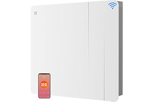 CIARRA Radiateur à Inertie Céramique et Film Chauffant 1000W - Double Technologie pour Petites Pièces (10-15m²) - WiFi, Programmateur, Sécurité Enfant - CBHTD10A-W
