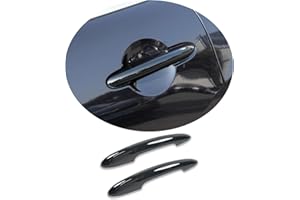 uvcany MINI F56 F57 Poignées de porte extérieure, Housse de Poignée de Porte pour Mini Cooper F56 F57 One/S/JCW(Noir brillant, Sans entrée sans clé & Avec lumière)