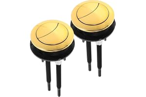 Homoyoyo 2piezas Pulsadores Wc Botón Cisterna Roca Dorado Descarga De Inodoro Accesorio Baño