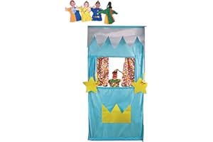 HABERKORN Handpuppen Theater für die Tür mit 4 Handpuppen Türtheater