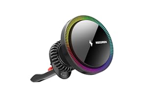 ‎ROCOREN Rocoren 15W Bezprzewodowa ładowarka samochodowa, magnetyczna z QC3.0, Automatyczne i szybkie automatyczne ładowanie bezprzewodowe, rozpraszanie ciepła, kompatybilna z MagSafe, iPhone Series