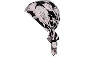 YONKOUNY Turban Chimio Femme Chapeau de Chimiothérapie Confort Coton Impression Foulard Chapeau Musulman Mode Coiffe Headwear Bonnet Elastique de Nuit pour Cancer Cheveux Perte
