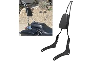 Motaux Passenger Sissy Bar Rear Backrest Pad for Kawasaki Vulcan 900 VN900 Classic Custom 1996-2023, Black
