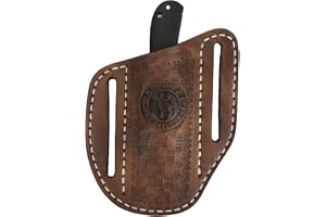 TOURBON Läderväska för Bälteskniv EDC Holster Penknife Tool Bag Handgjord Present