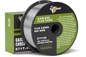 haxiaoer 0.8MM 1.0KG Flux Core Welding Wire 1 Pack,E71T-GS Gasless MIG Welding Wire Mild Steel for Reduced Splatter and Better Corrosion Resistance