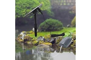 Garden mile Solar Powered Submersible Garden Pond Oxygenator Air Pump Oxygen Aerator Pool Aquarium Tropical Fish Tank Water Fountain Hydroponics 120 Litres Hourly Flow Rate