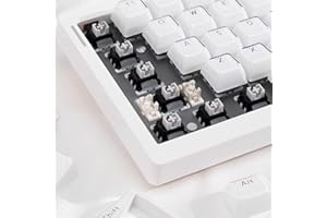 mintcaps 135Keys White Crystal Jelly Translucent MDA Profile Keycap, Custom Shine Through Keyboards Keycaps for 60%65%75%80%95%100% Cherry Gateron MX Switches Mechanical