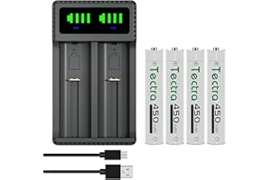 DuraPro 4X Akku AAAA Batteries + LED USB Ladegerät für Stylus Pens, Stirnlampen, Quadruple A,Quad A,E96, LR61,4061,MN2500,GP25A