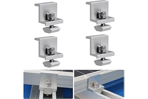 SZ-KARIDGE Solarmodul Halterung Endklemme Kit, 4 Stücke 35mm Solarendklemme für Solarpanel-Montage Solarschienen-Endklemmen, Solarmodul Klemme zur Montage von Photovoltaik Solarmodul Halterung