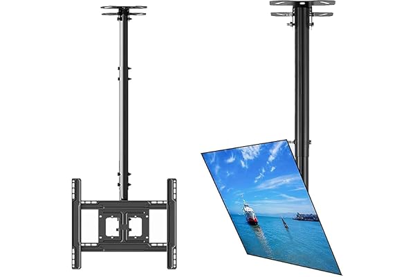 Audiovan Heavy Duty Led TV Ceiling Mount Adjustable Bracket Fits 32-75 Inch LCD LED 4K TVs, Flat Screen Display, Adjustable Height Telescoping Tilt and Swivel (TV Ceiling AVT-560)