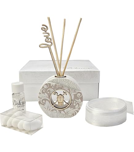 Kit 6 Profumatori Per Ambiente Prima Comunione: Fiore In Cristallo Con Quadrifoglio E Calice, Made In Italy
