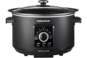 Morphy Richards 3.5L Easy Time Slow Cooker, Automatic Heat Settings, Keep Warm Mode, Hob Proof, Countdown Indicator, Dishwasher Safe Pot, Matte Black, 460021
