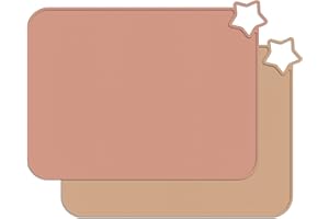 GENERIC Minifolk Star Non Slip Silicone Table Mat set for Baby/Toddlers | Nordic Colours - Muted/Apricot | Portable | Heat Resistant Baby and Toddler Placemat | Multi-use