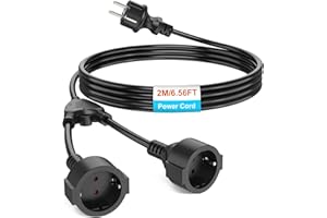 KEAGAR KEAGAR Schutzkontakt Verlängerungskabel AuÃŸen, AC Schuko Kunststoffkabel Mit 2-Fach Steckdosen, Doppelstecker für Steckdose IP44 für Zuhause, Büro, AuÃŸenbereich, 3 x 1,0mm², bis 250V/16A