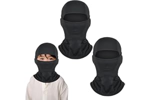 XNIVUIS 2 Pcs Pasamontañas para niños, Multifuncional Prueba de Viento Ajustable Máscara De Esquí Ciclismo, Calentador de Cuello, Mascarilla para Niños Niñas, para Esquí Bicicleta Correr