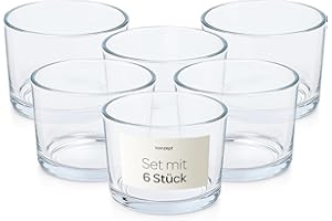 KONZEPT 11 Lot 6/12 x Pot en Verre Vide pour la Fabrication des Bougies - contenants pour Bougies 150 ML sans Couvercle 82x58 mm - photophores/bocaux élégants pour Professionnels et débutants - Cadeau créatif