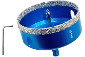 Teronbeta Punte per Trapano Diamantate 85mm con Punte Guida di Centraggio, professionale Vacuum Brasato Sega a Tazza Diamantata per piastrelle, porcellana, vetro, marmo e ceramica