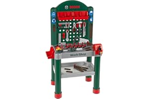Theo Klein 8320 Bosch Workshop I 79 parts , Work Surface with Learning Function I Toy for Children Aged 3 Years and up