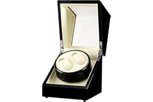 LINGFANSTORE Automatyczny mechanizm zegarmistrzowski, luksusowy zegarek, obudowa zegarka z cichym silnikiem Mabuchi, zasilanie bateryjne lub zasilacz, pudełko na biżuterię do przechowywania