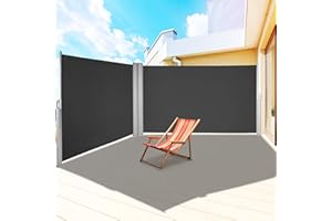 VEVOR Terrassen Windschutz 180 x 600 cm schwarz Rollo Seitenmarkise ausziehbar für den privaten oder gewerblichen Gebrauch