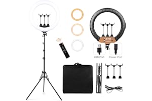 SEDGEWIN 22'' LED Ring Light 3200-6500K Lighting Kit 600pcs LED Beads with Light Stand & 3 Phone Holders for Smartphone YouTube Tik Tok Live Stream Portrait Makeup Vlog Video Photography