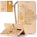 Produktbild Neu ISENPENK LG Stylo 2/LG Stylus 2/LG LS775 Hülle Leder [Gold],Muster Schädel LG Stylo 2/LG Stylus 2/LG LS775 Cover Flip Case 3-in-1 Bookstyle Geldbörse Tasche,Standfunktion Schutzhülle Tasche Credit Card Slots Wallet Case Leder