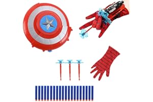 Gant de Lanceur Bouclier Launcher, Bouclier Défensif and Bouclier Launcher, Gant de Lanceur, Lanceur de Héros, Lanceur de Bouclier, Gant de Cosplay en Plastique pour Enfants (2 Pcs)