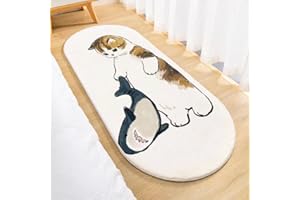 POPUPWAVE Area Rugs for Bedroom 40 * 120 cm, Washable Cute and Funny Kids Pets Rug Modern Printed White Irregular Shape Entryway Rug (Sharks)