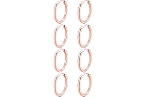 JUZICHEN 3-7 Paires Boucles d'oreilles Créoles Pour Femme, Creoles Or Argent Femme Homme, Hypoallergénique Boucles d'oreilles Mini Creole Acier Inoxydable