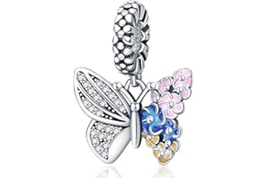 Pandach Ciondolo in Argento Sterling 925 Charm, Bead Compatibile con Bracciale e Collane Europei da Donna ，Regali da Donna con Perle