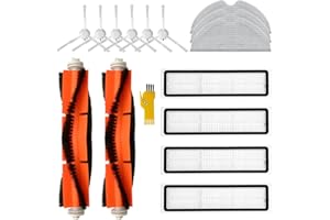 Laimaiou Kit d'Accessoires de Remplacement pour Robot Aspirateur Dreame D9 Dreame D9 Max Dreame L10 Pro 15 Packs 2 Brosses Principales, 4 Filtres, 6 Brosses Latérales, 3 Chiffons de Balayage