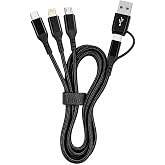 HEPU HP-13 3in1 &Ccedil;oklu Hızlı Şarj Kablosu &ndash; Lightning Type-C &amp; Micro USB &Ccedil;ıkışlı &Ouml;rg&uuml;l&uuml; Kumaş Kablo Ev Ara&ccedil; ve Ofis Uyumlu (1.