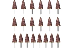 TOVOT 20PCS 20×40mm Cone Flap Mounted Flap Wheels Flap Sanding Wheels for Rotary Tools with 1/4" Shank - 80 Grit Abrasive Cloth