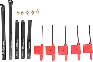 NISHZHU 8mm Shank Indexable Lathe Turning Tool Holder with CCMT060204 DCMT070204 Carbide Inserts for CNC Machine