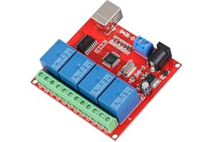 Deansh USB PC Relay Drive Module, 4-Channel 24V Computer USB Smart Switch Controller PC Relay Drive Module Expansion Board Military-grade PCB Board