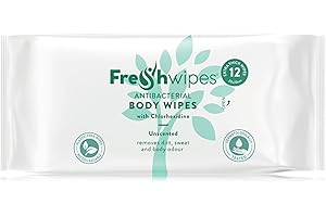 FRE SHWIPES FRESHWIPES Full Body Wipes Antibacterial Cleansing Wet Wipes For Adults - Large Luxury Biodegradable Rinse-free Fragrance-free Bed Bath, Shower Wipes, Intimate-care - pack of 12