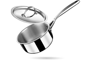Stahl Artisan Triply 1L, 14cm Stainless Steel Tea Pan with Lid Triply Sauce Pan Induction & Gas Stove Compatible Milk Pan