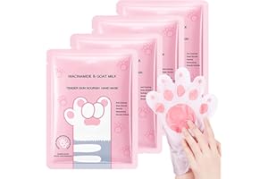 MEITREND Handmaske 4 Paar Handpflege Handschuhe, Peeling-Handmasken Für Sehr Trockene Hände, Feuchtigkeitsspendende Hand Maske mit Niacinamid & Ziegenmilch, Exfoliating Gloves Hand Maske (4 stück)