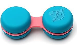 SPORTS WORLD VISION 1PC Blauer Makronen-Kontaktlinsenbehälter | Kompakter, tragbarer und auslaufsicherer Kontaktlinsenhalter | Robuste, reisefreundliche Kontaktlinsenlösungsbox mit Gleiches Farbset