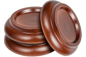 Sound harbor PA-20 Hardwood Material,Brown Color Piano Caster Cups, Grand Piano Caster Pads, Piano Leg Pad Size 5.0x4.0x3.0 inch (set of 3)