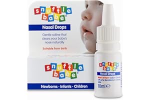 SNUFFLE BABE Snufflebabe Saline Nasal Drops – Suitable from Birth – Instant Relief for Blocked Nose & Sinuses (10ml)