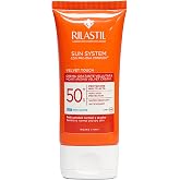 Rilastil Sun System Colour Emulsion SPF50+, 40 ml | SPF50+, UVA, UVB, Blue Light, Vitamin E, Evens Tone, Hydrates 24h, Face N
