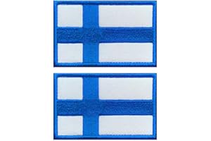 ZCKETO 2 St. Finnland Flagge Patch- Taktisch Finnisch Nationales Emblem, Bestickter Aufnäher mit Verschluss, Militär Bänder für Rucksäcke Kleidung Taschen Uniform Weste Jersey Reisen