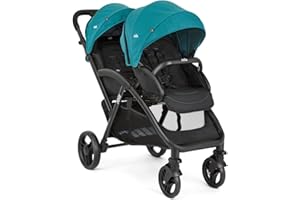 Joie - Evalite™ Duo - Poussette Double Légère - Siège Arrière Inclinable À Plat - Compatible Sièges Auto Et Nacelles - Suspension 4 Roues - Harnais 5 Points SoftTouch - Dès la naissance (Capri)