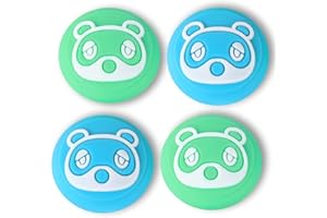Tscope Animal Crossing Thumb Grip Capuchons pour Nintendo Switch/Switch Lite Manette Joy-con Analogique Joystick Mignon Raton Couvertures en Silicone Souple pour Accessoires NS (Court)