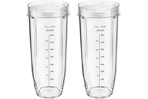 AUMUA 2 Pezzi Tazza di Ricambio Frullatore per Ninja Robot da Cucina e Frullatore con Auto-iQ 1200 W CB350EU BN800EU BN495EU BN750EU BL480 BL480D BL481 BL482 BL450 BL451 BL456 SS351 SS401